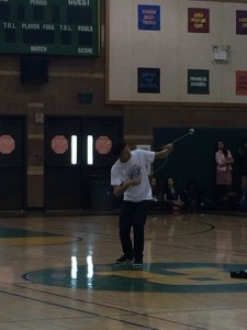 Matthew Poon performs at the Diversity Assembly.