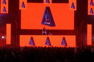 Flosstradamus repeatedly referred to their fan base, "Hoodie Nation", throughout their set