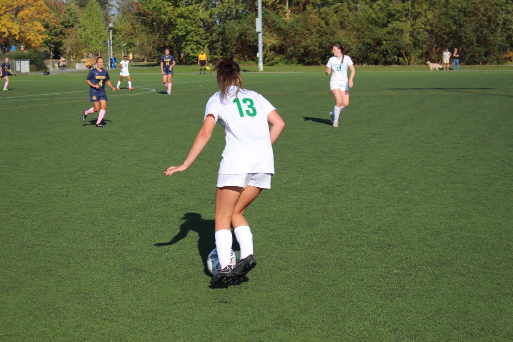 Freshman Cate Rogerson competed in the varsity game against West Seattle last week. Photo by Ryan Henrie