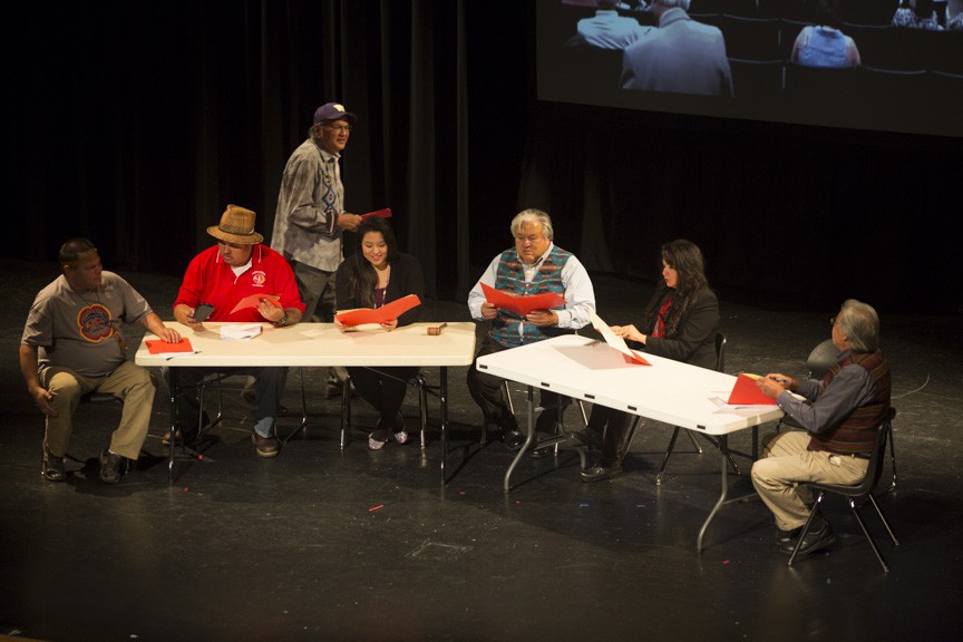 Sixkiller proposes the controversial "Fry Bread Tax" to his tribe council. Photo by Aidan Walter