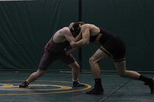 Senior Matt Dickenson spars with Eastside Catholic. Photo by Ruby Hale.